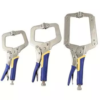 1 шт. Регулируемый зажим C-Vise Grip Clamp - Большие фиксирующие плоскогубцы с резиновой ручкой, универсальный и прочный зажимной инструмент промышленного класса для мастеров 6inches