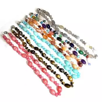 1 шт., рейки, целебные хрустальные бусины, ожерелье, богемный стиль, уникальная энергия, натуральный камень, аметист, агат, драгоценный камень, ожерелья из бисера для женщин, мужчин, ювелирные изделия