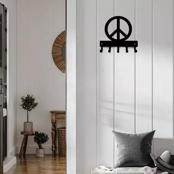 1 шт. Рекламная вешалка для ключей Peace Key Rack, маленькая, шириной 6 дюймов, вешалка для украшения прихожей, настенный держатель для ключей для дома, настенный крючок бронзовый