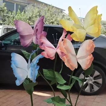 1 шт. реквизит для фото вечерние, полиэтиленовая пена, имитация бабочки, 3D искусственная бабочка, гигантский декор для свадьбы 50cm зелёный