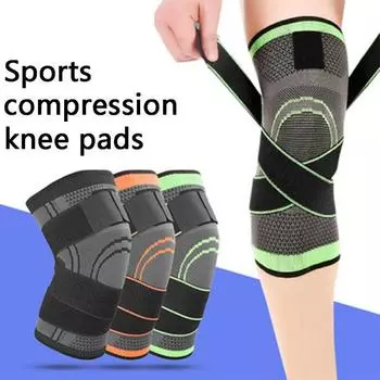 1 шт., рельефные принадлежности для фитнеса, эластичная повязка, бандаж, спортивный бандаж для поддержки колена, компрессионные рукава M чёрный