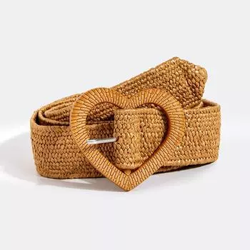 1 шт., ремень ручной работы, модный, прочный, пояс в деревенском стиле, эластичный, ПП, сувениры для вечеринок, пряжка в форме сердца, стиль бохо