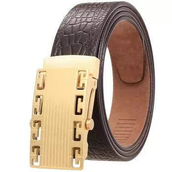 1 шт. ремень с роликовой пряжкой из нержавеющей стали, мужской ремень из коровьей кожи с беззубой пряжкой первого слоя Ly36-61531-8 110-130CM