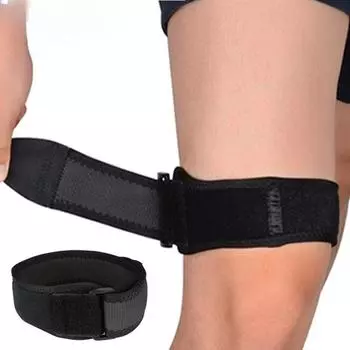 1 шт., ремешок для облегчения боли, поддержка синдрома подвздошно-большеберцовой кости и ITBs, наколенник для бега, езды на велосипеде, пешего туризма, спорта, регулируемый чёрный