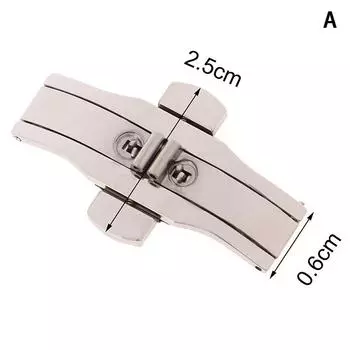 1 шт., ремешок из нержавеющей стали, пряжка для часов, серебряная пряжка, складная застежка для часов, аксессуары для кнопок 25*6mm