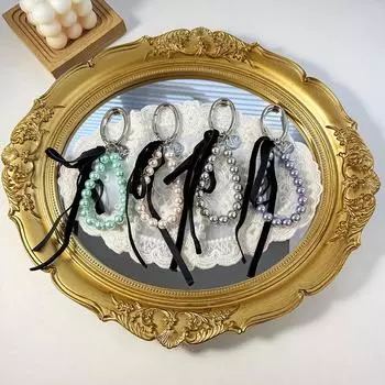 1 шт. ремешок на запястье, подвесная сумка, брелок с жемчугом, брелок с лентой, автомобильный брелок с бусинами
