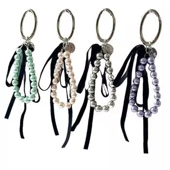 1 шт. ремешок на запястье, подвесная сумка, брелок с жемчугом, брелок с лентой, автомобильный брелок с бусинами