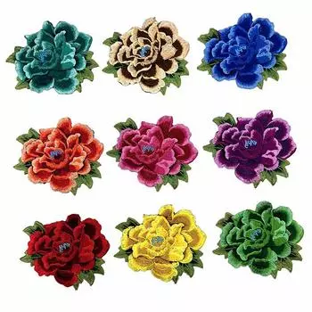 1 шт., ремонт одежды, шитье, ремесло, вышивка, тканевая нашивка с аппликацией, цветок розы, украшение для платья «сделай сам» оранжевый