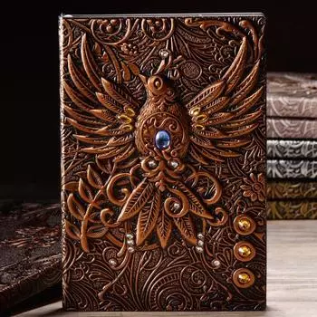 1 шт. Ретро 3D Резная обложка для дневника А5 Блокнот для планирования путешествий Школьный офис Подарочный блокнот из искусственной кожи