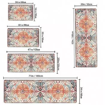 1 шт., ретро-богемный стиль, декоративный коврик для кухни, ванной комнаты, гостиной, моющийся декор для дома 400MMx600MM