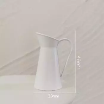 1 шт. ретро-цветочная композиция, ваза для цветов из сплава, аксессуары для самостоятельного изготовления, мини-кофейник, ювелирные изделия для украшения дома белый