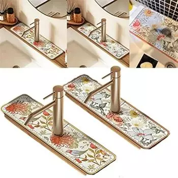 1 шт. Ретро цветок классический сливной кран раковины коврик для стола унитаз диатомовая грязь впитывающая прокладка нескользящий коврик для кухни ванная комната аксессуары 38 X13.8CM