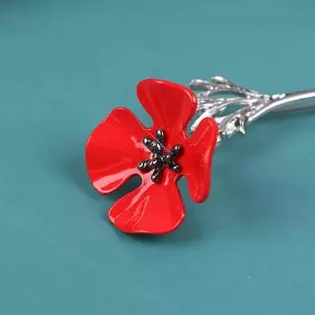 1 шт. Ретро креативная брошь в виде цветка мака для костюма, одежды, воротника рубашки, брошь серый