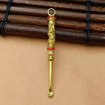 1 шт. ретро латунный дракон портативный инструмент для чистки ушей ушной инструмент для удаления серы для ушей кюретка очиститель брелок подвески ушные ложки as the picture