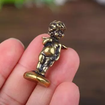 1 шт. Ретро Медная статуя Купидона, Бога Любви, Маленькие украшения, Медные фигурки ангелов, настольные украшения, аксессуары для домашнего декора 1