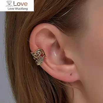 1 шт. Ретро металлические листья серьги-клипсы для хряща уха старинные/серебряные цвета не проколотые серьги-каффы для женщин ювелирные изделия
