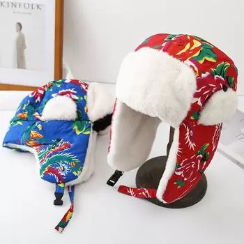 1 шт. ретро нейтральная мужская женская этническая шляпа в стиле кепка большой цветок ткань лыжный бомбер красный