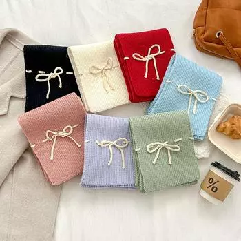 1 шт. ретро шарфы для улицы ветрозащитный бант шнурок вечеринка подарки зимние теплые холодостойкие аксессуары для одежды вязаный шарф