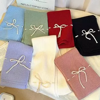 1 шт. ретро шарфы холодостойкие вязаные шарфы для вечеринок подарки зимние теплые уличные ветрозащитные банты со шнурком аксессуары для одежды