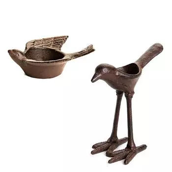1 шт., ретро-стиль, высокие ножки, подсвечник, ручная работа, железная художественная пепельница для стоячей позы, 1 шт., ностальгический чугунный ящик для хранения, птица