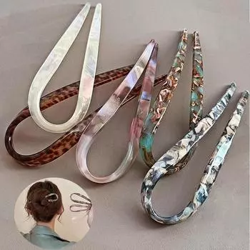 1 шт. ретро U-образная заколка для волос женский орнамент для волос элегантный современный простой стиль шпилька