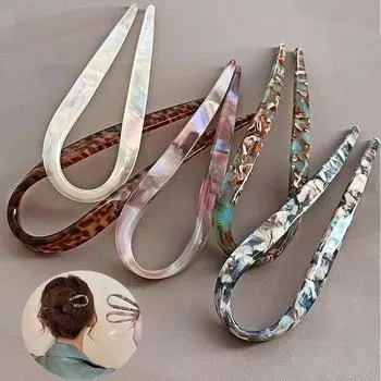 1 шт. ретро U-образная заколка для волос женский орнамент для волос элегантный современный простой стиль шпилька Color 1