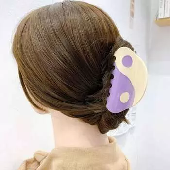 1 шт. Ретро заколка-краб для волос из ацетата с узором Инь-Ян, противоскользящая, с сильным захватом, женское украшение для головы