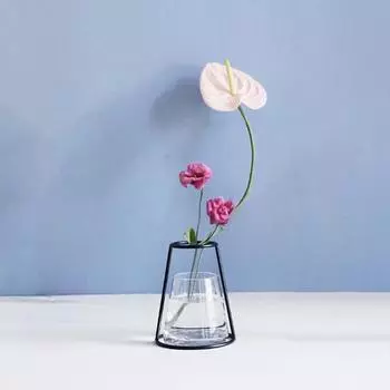 1 шт. Ретро Железная Линия Настольная Ваза Горшок Орнамент Металлический Держатель для Растений Скандинавские Стили Цветок Домашние Украшения чёрный