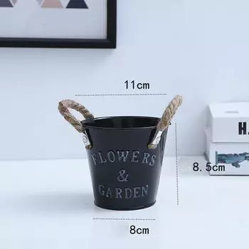 1 шт. ретро железо креативные буквы декоративное ведро для цветов коррозионностойкая металлическая трава для искусственных растений чёрный