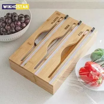 1 шт., резак для пищевой пленки, минималистичный настенный деревянный кухонный прибор с несколькими отделениями, многослойные скрытые скребки, двухсторонний резак one layer