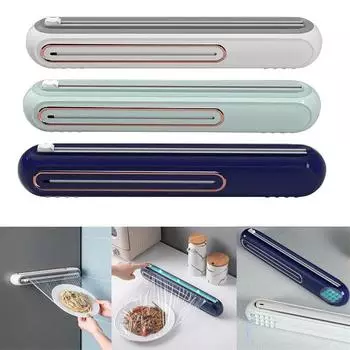 1 шт., резак для пластиковой пленки, упаковка для пищевых продуктов, бумага для выпечки, резак для оловянной фольги, кухонная коробка для пищевой пленки, домашняя коробка для резки, раздвижной тип ножа белый