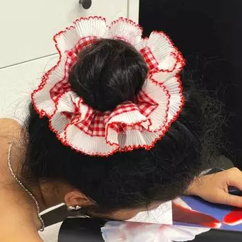 1 шт., резинка для волос, резинка для волос, резинка для волос, эластичная двухслойная решетка, завязка в хвост, 1 шт.? корейское ретро