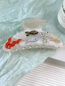 1 шт. резинка для волос в виде морской звезды с бриллиантами - большая заколка-акула, стерео уксусная кислота, темперамент, цветная пластина, резинка для волос - для женщин