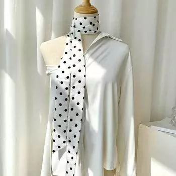 1 шт. резинки для волос с принтом ленты в горошек длинный узкий воротник галстук универсальный атласный шейный платок сумка пояс шелковый шарф
