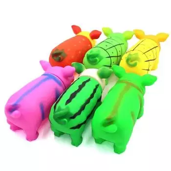 1 шт. резиновая пищащая игрушка для собак, кричащая фруктовая свинья, жевательные игрушки для собак, скрежетание зубами и дрессировка игрушек для домашних животных