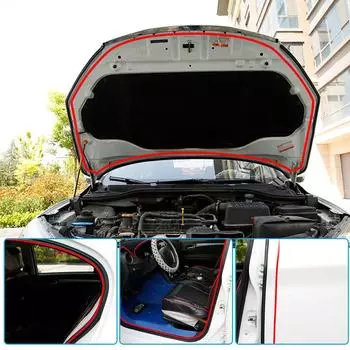 1 шт. резиновые уплотнительные полосы для дверей автомобиля, автомобильные 3-слойные уплотнительные наклейки для двери, багажника, звукоизоляционные уплотнительные полосы, аксессуары для интерьера чёрный