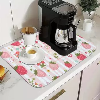 1 шт., резиновый коврик для сушки фруктов, для кофейни, кухонного ковра, столовой посуды, прочный коврик из диатомовой грязи, коврик для кофе для домашних животных 30*40cm