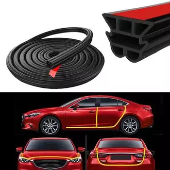 1 шт. резиновый уплотнитель для двери автомобиля, защитная лента для автомобиля, 3 слоя уплотнительных полос, резиновый уплотнитель для багажника, капота, звукоизоляция чёрный