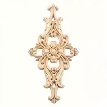 1 шт. резные аппликации для мебели из дерева, накладки, неокрашенная центральная резьба, наклейка для украшения двери, стены, потолка, шкафа, комода
