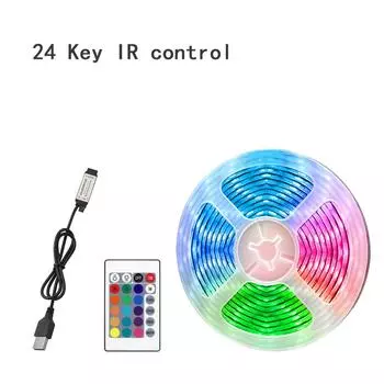 1 шт. RGB светодиодная лента, 24 клавиши, ИК-пульт дистанционного управления, 2835 SMD, гибкая лампа, лента, питание от USB для подсветки телевизора, украшение для домашней вечеринки 0.5m
