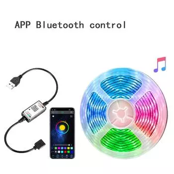 1 шт. RGB светодиодная лента с приложением Bluetooth-управлением 2835 SMD Гибкая лампа с лентой USB-питание для подсветки телевизора украшение для домашней вечеринки 50CM