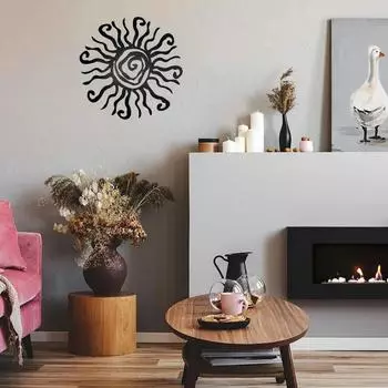 1 шт. Riverside Designs Wacky Sun Metal Wall Art Steel Outdoor Decor Black Home DecorСпальня/Гостиная/Украшение для дома бежевый