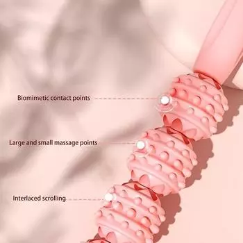 1 шт., роликовая массажная палочка для мышц, релаксация, йога, фитнес, волчий зуб, фасциальная палочка для икр, бедер, четырехглавых мышц рук, предплечий розовый