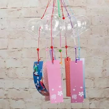 1 шт. Романтические поделки, японская вишня, стеклянные колокольчики, колокольчики для дома, сада, офиса, украшения для внутреннего окна, подвесной декор