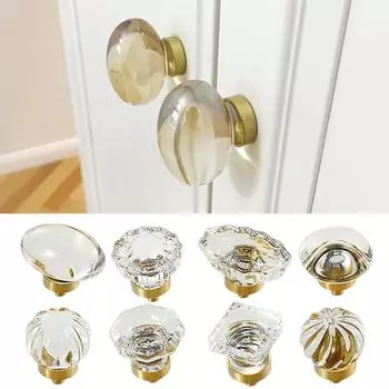 1 шт., ромбовидная форма с золотой основой, хрустальные стеклянные ручки, ручки для выдвижных ящиков, ручки для кухонного шкафа, мебельная дверная ручка