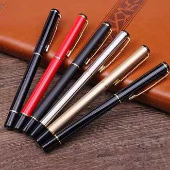 1 шт., роскошная шариковая ручка-ролик, металлические офисные школьные принадлежности, розовое золото, зажим, канцелярские принадлежности для роллер... Ink ColorBlack