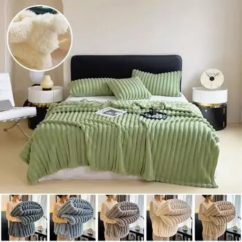 1 шт. Роскошное мягкое искусственное покрывало для кроватей, мягкое коралловое флисовое покрывало для дивана, удобное, утолщенное, теплое, удобное, простыни 100x150cm бежевый