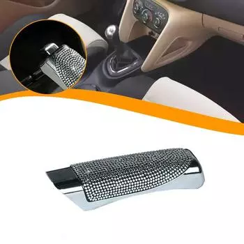 1 шт. Роскошные блестящие автомобильные шестерни, чехол для ручного тормоза, украшение для автомобиля, универсальное украшение для автомобиля, бриллиантовые аксессуары для интерьера для женщин и девочек белый