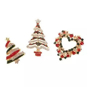 1 шт. Роскошные изысканные рождественские броши, булавки, рождественская елка, гирлянда, ювелирные изделия, подарок