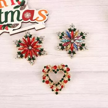 1 шт. Роскошные изысканные рождественские броши, булавки, рождественская елка, гирлянда, модные ювелирные изделия, подарок A